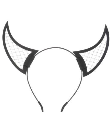 Lurrose Mesh Devil Headband Devil Headband Halloween Devil Horns Black Devil Horns Devil Costume Accessories for Halloween Party Cosplay Photo Prop