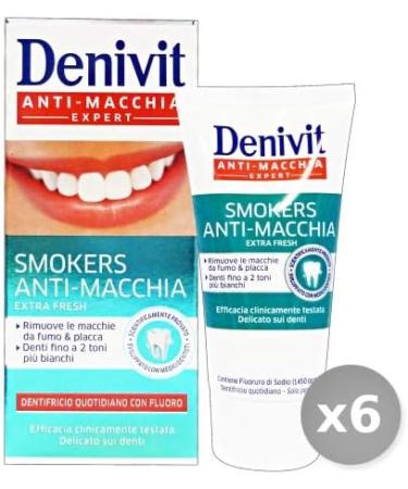 Set 6 DENIVIT Smokers Toothpaste Stain Resistant 50 ml - Toothpastes - Buy Online on GoSupps.com