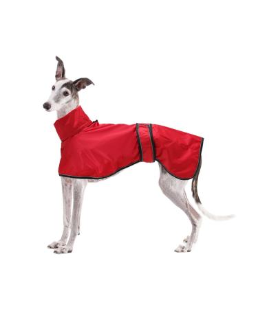 Geyecete greyhound light dog jacket hundred coat waterproof adjustable wind dog jacket whippets reflective coat poncho for greyhounds ambushes and whippets-red l l (back length: 61-64cm) red