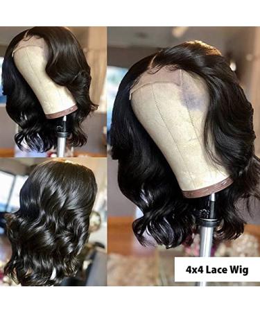 MDL 180% High Density 12 Inch Body Wave Lace Front Human Hair Wig - Pre Plucked, Bleached Knots, Glueless Brazilian Virgin Hair - 4x4 Closure Wigs - Buy Online on GoSupps.com