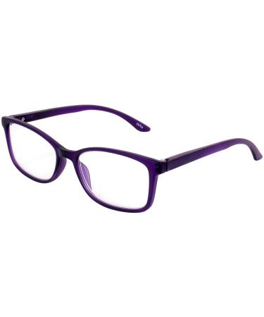 Birdz Eyewear BPA Free Non Carcinogenic Readers Purple Frame with Clear Lens 2.0 Magnification