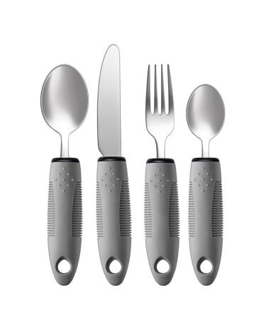 Dewedrt Adaptive Utensils Set Adaptive Utensils 4pcs for Hand Tremors Elderly Arthritis Parkinsons-Built Up Utensils