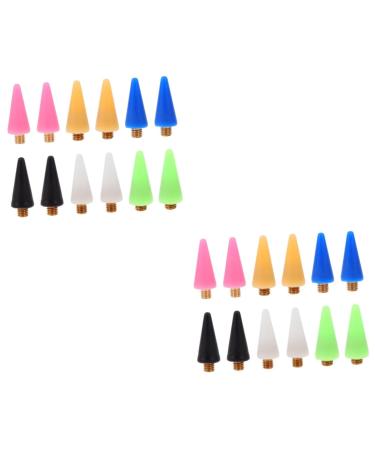 Beavorty 24pcs Nail Art Tool Replacement Wax Tips for Dotting Pen Multi-Color Easy to Install Nail Rhinestones Picker for Decoration