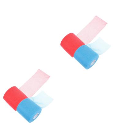 4 Rolls Sports Skin Membrane Athletic Wraps Sports Tapes Pink Wrist Tape Sports Wristbands Stretch wrap Athletic Foam Tape cuttable Sports Tape Portable Athletic wrap Hair