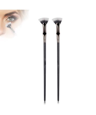 2PCS Folding Angle Scalloped Lash Brush Mascara Fan Brush Eye Makeup Fan Brush Eyelash Comb for Upper Lower Eye Lash Women's Eye Makeup Eyelash Wand Brushes