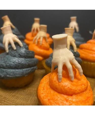 Spooky Delights: Halloween Horrors! 12pcs Mini Hand Thing Cupcake Toppers for Birthday Halloween Party Decor - Buy Online on GoSupps.com