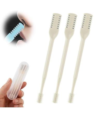 2-in-1 Nose Hair Clipper Nostril Hair Removal Tool Double Sided Nose Hair Cutter Portable Manual 360 Rotating Nose Hair Trimmer with Ear Picker for Women and Men. White