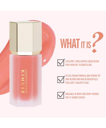 Buy Kimuse Gel Cream Blush - Dewy Finish Liquid Blush in Peace-Peachy Pink | Natural Look Makeup for a Radiant Glow - 4ml - Buy Online on GoSupps.com