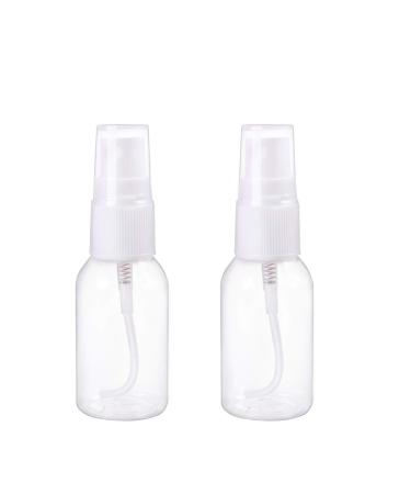30ML Portable Refillable Plastic Fine Mist Transparent Empty Spray Sprayer Bottle Cosmetic Mini Spray Bottles Transparent Travel Small Bottles White 2 Pcs