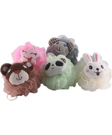 Angoily 5pcs Luffa Sponges - Exfoliating Body Scrubber Puff for Bath & Shower | Loofah Massage Ball Pouf - Buy Online on GoSupps.com