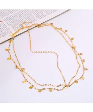 Jewelry Chain Headpiece Head Chain Jewelry Headpiece Forehead Chain Tassel Metal Sequin Hair Band Decoration Accessary for Wedding Prom Party Golden - Buy Online on GoSupps.com