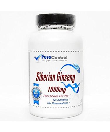 Siberian Ginseng 1000mg // 200 Capsules // Pure // by PureControl Supplements