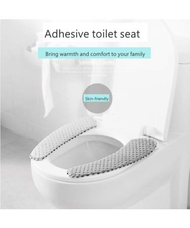 2 Pairs Plush Warm Toilet Seat Cover Mat Non Slip Soft Cushion - Grey - Buy Online on GoSupps.com
