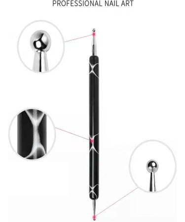 Tools Nail Liner Brush Dotting Pen - Double Ended Multifunctional Nail Brushes Miniature Painting Brushes Nail Liner Brush Dotting Pen Black - Buy Online on GoSupps.com