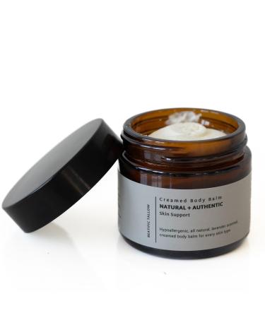 Organic Creamed Body Balm (Lavender) | All-Purpose Deep Moisturizer for Sensitive Skin Eczema Rosacea Dry Skin Babies | Heals & Soothes | Vitamins A D E K - (2oz)
