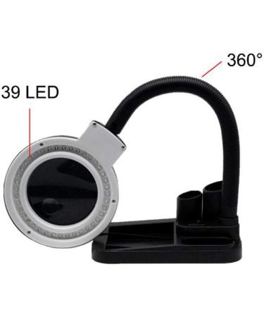 39LED 5X 10x Magnifying Glass Lamp: Daylight Bright Lighted Lens Utility Magnifier Light Height Adjustable Gooseneck for Desk Table Task Craft Jewelry Sewing Wor - Buy Online on GoSupps.com