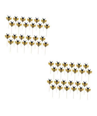 Abaodam Food Decor 48 Pcs Baby Shower Gender Reveal Party Favors Gender Reveal Party Supplies Cake Picks Cake Decorations Toothpicks Cupcake Bee Cake Toppers Wooden Insert Card Girl