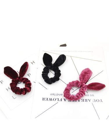 SUSULU Velvet Hair Scrunchies - Pack of 12 Elastic Rabbit Ear Hair Ties for Women - Buy Online on GoSupps.com