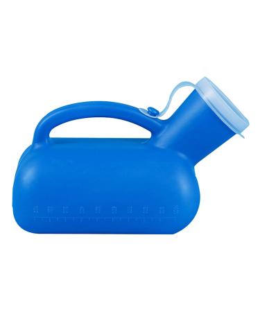 Mens Urinal Bedpans Pee Bottle with A Lid and Funnel Plastic Can for Car Old Man Child and Diabetes for Camping Outdoor-1000 Ml Happy