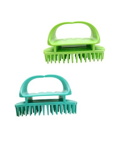 Oatipho 2st hair shampoo brush scalp massage Brush massage brush for the scalp scalp massager made of silicone shampoo ridge tub washers shampoo brush for the scalp adult 11x6cm green