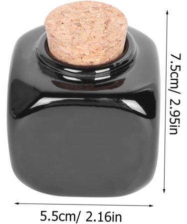 Gogogmee Medicine Cup Liquid Powder Container Clear Ceramic Storage Bottle Dappen Empty Mini Jars with Lids Cerace Manicure Bottle Wooden Cap Cork Art Small Bamboo Porcelain Cup Travel Nail 7.50X5.50X5.50CM Black - Buy Online on GoSupps.com