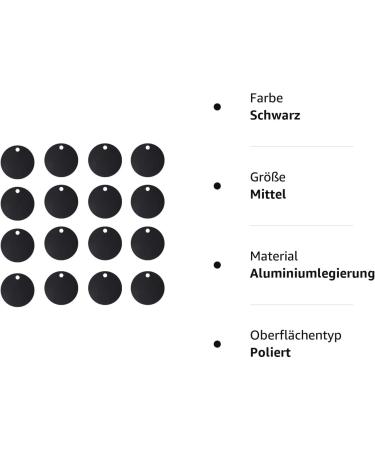 Milists 25-Piece Aluminum Alloy Blank Tags for Pets - Round DIY Day Traction Rope Accessories - 5cm/1.4 Inch Black - Buy Online on GoSupps.com