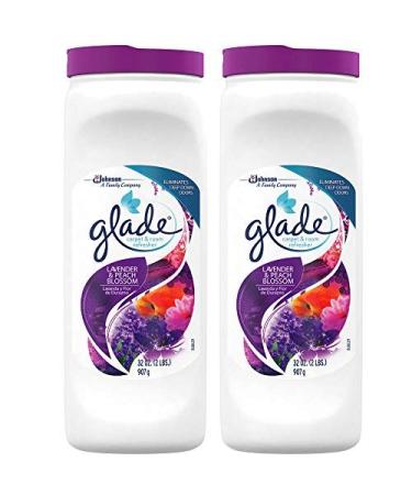 Glade Carpet and Room Powder, Lavender and Peach Blossom, 32-Ounce, 2-Pack 2 Pound (Pack of 2)