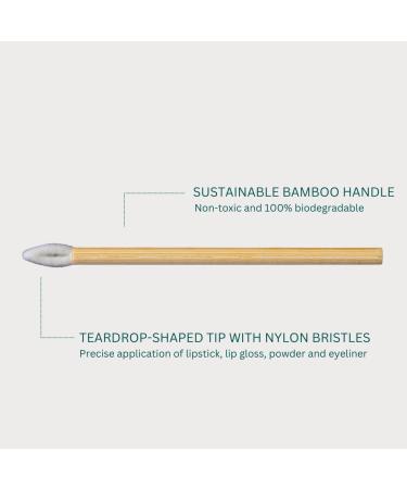 Voice of Nature Sustainable Teardrop Lip Wands - Eco-Friendly 100% FSC-Certified Bamboo Makeup Applicators - 100 Pack for Precise Application - Buy Online on GoSupps.com