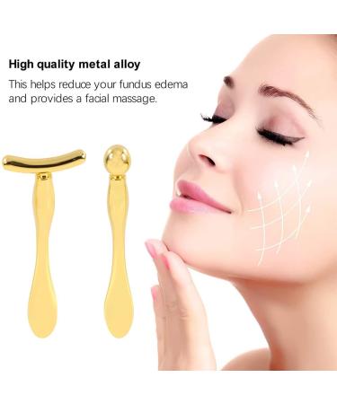 Metal Eye Cream Applicator Stick and Mini Spoon Spatula Set - Zinc Alloy Makeup Tool for Facial Massage and Cream Application (Gold) - Buy Online on GoSupps.com