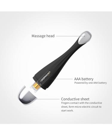 Eye Massager - 42 Ionic Heat & Vibration Tool for Dark Circles Puffiness & Essence Absorption - Black - Buy Online on GoSupps.com