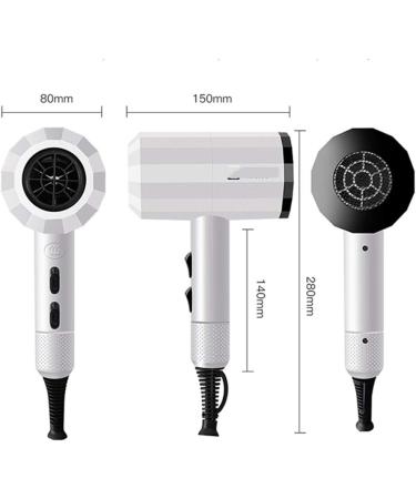 2000W Hair Dryer Set Professional Hair Dryer Travel Hairdryer Curling Wand with 9 Pieces of Accessories 2 Speed 3 Heat Negative Ions Overheat Protection Salon Tools Household for Salon Home White - Buy Online on GoSupps.com