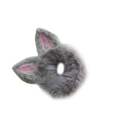 FRCOLOR Cat Ear Hair Ties Bunny Ear Scrunchies Cat Ear Scrunchie Headband Holder Stuffed Bunny for Bunny Ear Hair Bands Girl Stuffed Animals Decor Ponytail Holder Curly Miss Pompom