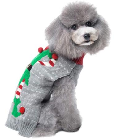 Hrttsy Christmas Dog Sweater - Winter Warm Pet Costume for Small to X-Large Dogs | Comfortable & Stylish Gray Pullover - Buy Online on GoSupps.com