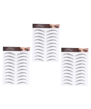 VINTORKY Eyebrow Sticker 3 Sheets Waterproof Eyebrow Stickers Make up Kit Black Eyebrow Stickers Fake Eyebrow Stickers Post