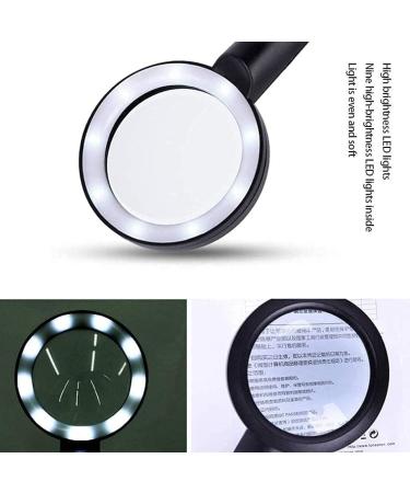 Spacmirrors Magnifying Glass Rechargeable USB Charging Inspecting Coins & Jewelry Magnifying Glass with 9 LED Light Magnifier - Buy Online on GoSupps.com