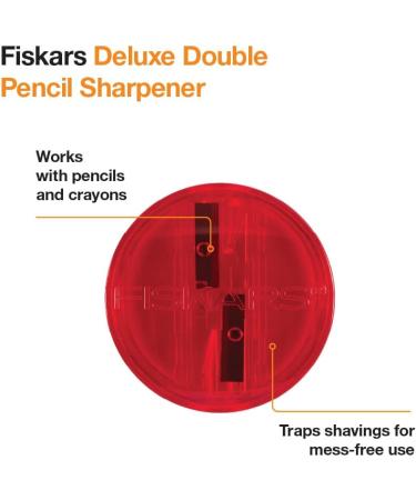 Fiskars 12-95854J Back to School Supplies Deluxe Double Pencil Sharpener  Color Received May Vary - Buy Online on GoSupps.com