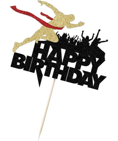 Happy Birthday Cake Toppers Sports Themed Runners Cake Toppers Track Cross Country or Marathon Party Birthday Party Cake Toppers - Buy Online on GoSupps.com