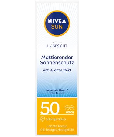 Nivea Sun UV Face Matting SPF 50 - Non-Fatty Sunscreen Lightweight Sun Milk (3 Pack - 50ml) | International Shipping Available - Buy Online on GoSupps.com