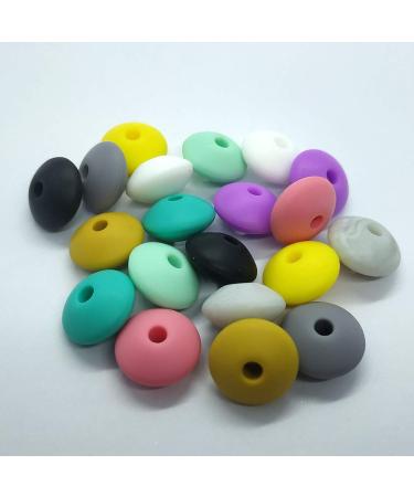 Arakierst 100pcs 12mm Silicone Abacus Pearl Bead Spacer Beads for DIY Pacifier Chain - Nursing Necklace Accessories - Buy Online on GoSupps.com