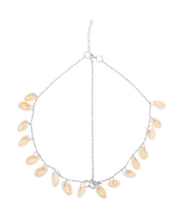 minkissy Shell Headpiece Chain for Travel - Bohemian Head Chain Tassel Head Chain Shell Hair Chain Gypsy Headpiece Shell Pendant Head Chain for Women Girls