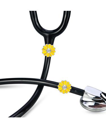 HEYGOO 2 Pack Sunflower Bling Stethoscope Charms - Unique ID Name Tags for Doctors and Nurses - Buy Online on GoSupps.com