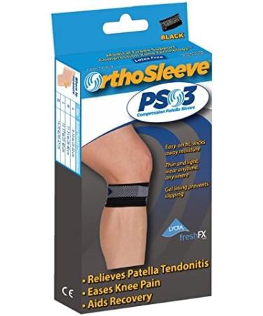 OrthoSleeve PS3 Patella Compression Sleeve for Knee Pain - Large Black (Single/Pair) - Buy Online on GoSupps.com