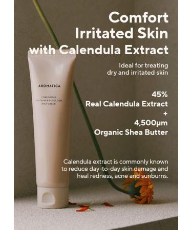 AROMATICA Calendula Juicy Cream - Vegan Moisturizer with 48% Calendula Extract for Soft Hydration | Ideal for Sensitive to Normal Skin Types | For Itchy and Rough Skin - 02 Calendula - Buy Online on GoSupps.com