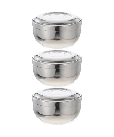 Beaupretty 3 Stk of shaving shell foam shell container for shaving soap fine foam shell shaving shell shaving shell made of steel shave made of marble razor foam shell stainless steel man male 11x5.5cmx3pcs silverx3stk