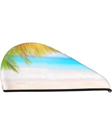 Buy Coconut Palm Tree Beach Microfiber Hair Towel - Soft Super Absorbent Coral Velvet Quick Dry Cap for Long Curly & Thick Hair - International Shipping Available - Buy Online on GoSupps.com
