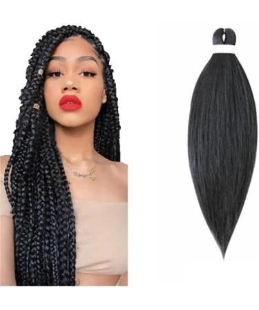 Just Another One 26-inch Pre-Stretched Braiding Hair Extension Yaki Straight Synthetic Hair Braids For Women Girls & Unisex - Black EZ1 Black 26 inches - Buy Online on GoSupps.com