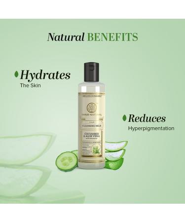 Natural Cucumber and Aloe Vera Cleansing Milk Makeup Remover with Shea and Kokum Butter All Skin Types 7.10 fl oz - 210ml - Buy Online on GoSupps.com