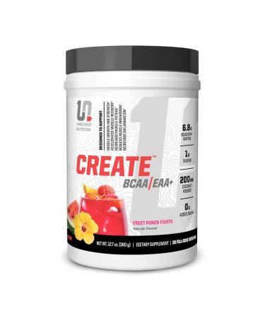 Undefined Nutrition Create BCAA/EAA+ (Fruit Punch Fiesta) by Brian Shaw - Muscle Recovery and Endurance 6.8g BCAA/EAA Matrix - Full Spectrum BCAA + Essential Amino Acids Supplement 30 Servings Fruit Punch Fiesta 30 Servings (Pack of 1)