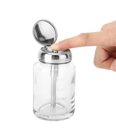 Gel Polish Remover Nail Polish Remover Pump Dispenser Empty Press Glass Bottle Liquid Container for Manicure Makeup Remover Nail Art(80ml)