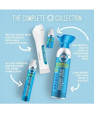 Oxygen Plus  O+ Mini 12 Pack | Portable Oxygen Can | 99.5% Pure O2 | Natural Wellness Supplement to Boost Energy & Recovery | 5+ Uses Per 1.55 Liter Cans 52.41 Fl Oz (Pack of 12) - Buy Online on GoSupps.com
